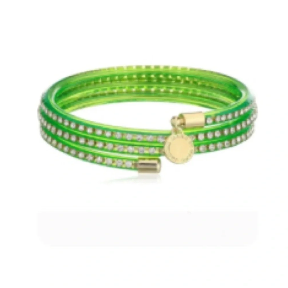 Marc Jacobs green Crystal Wrap Bracelet with gold charm - NWT - Picture 5 of 6